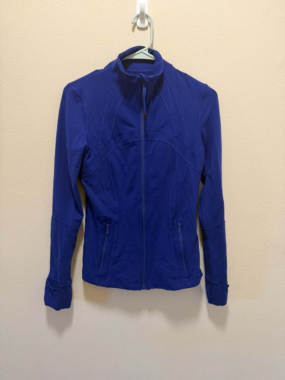 Lululemon Define Jacket Blue Full Zip Athletic Jacket with Thumb Holes Size 6